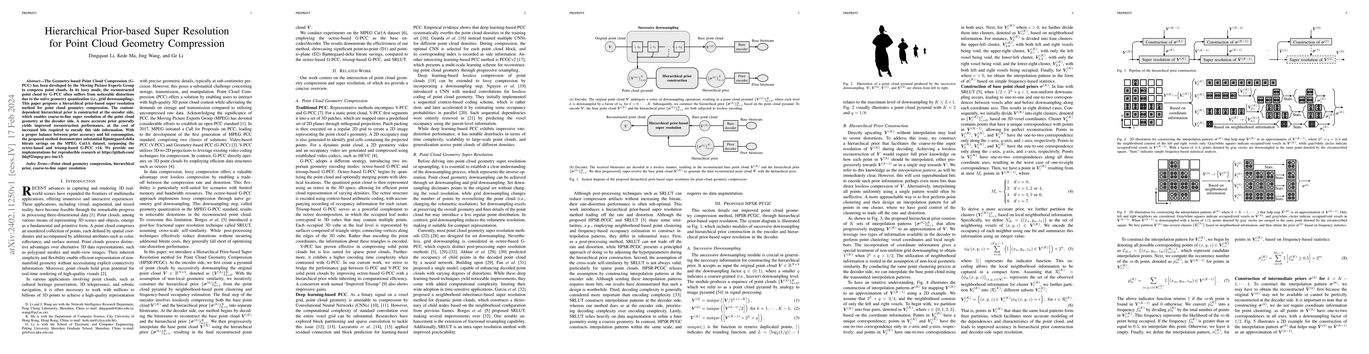 Thumbnail for Hierarchical Prior-based Super Resolution for Point Cloud Geometry
  Compression