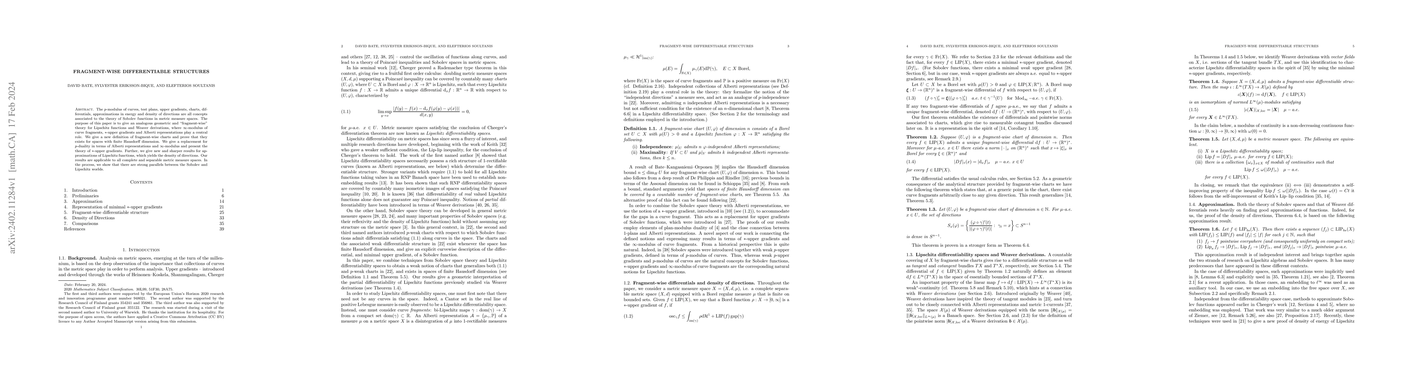 Thumbnail for Fragment-wise differentiable structures