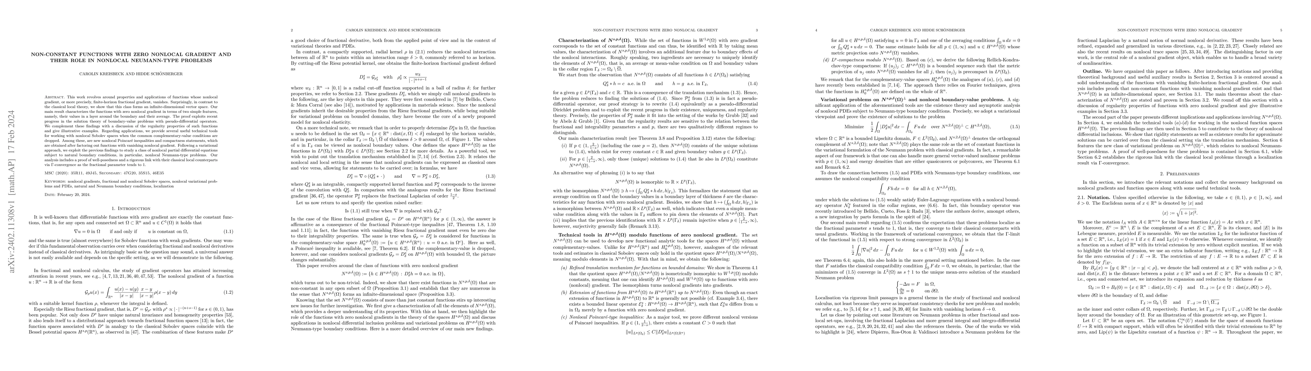 Thumbnail for Non-constant functions with zero nonlocal gradient and their role in
  nonlocal Neumann-type problems