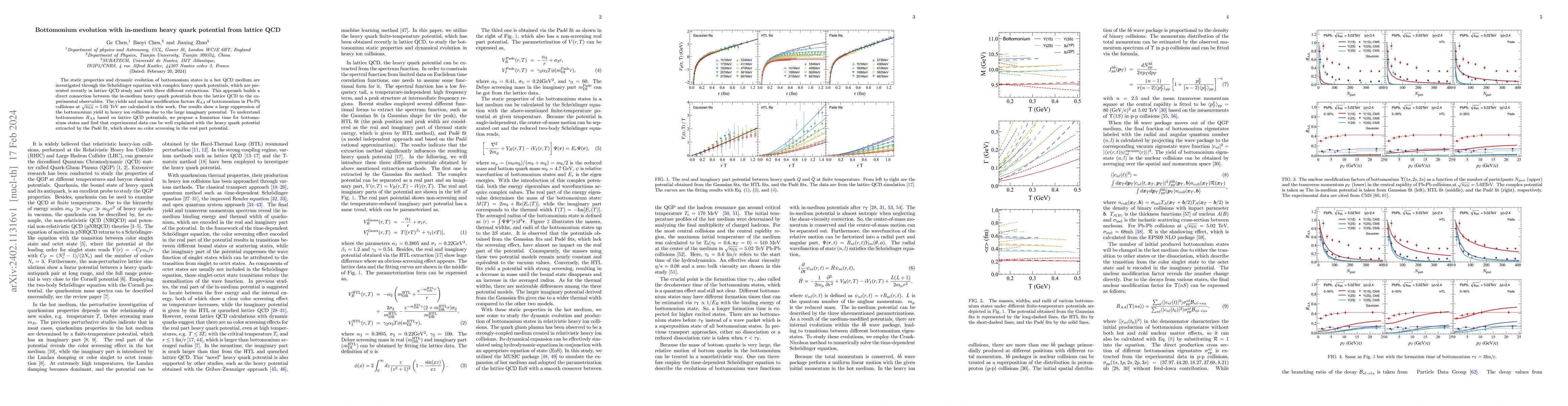 Thumbnail for Bottomonium evolution with in-medium heavy quark potential from lattice
  QCD