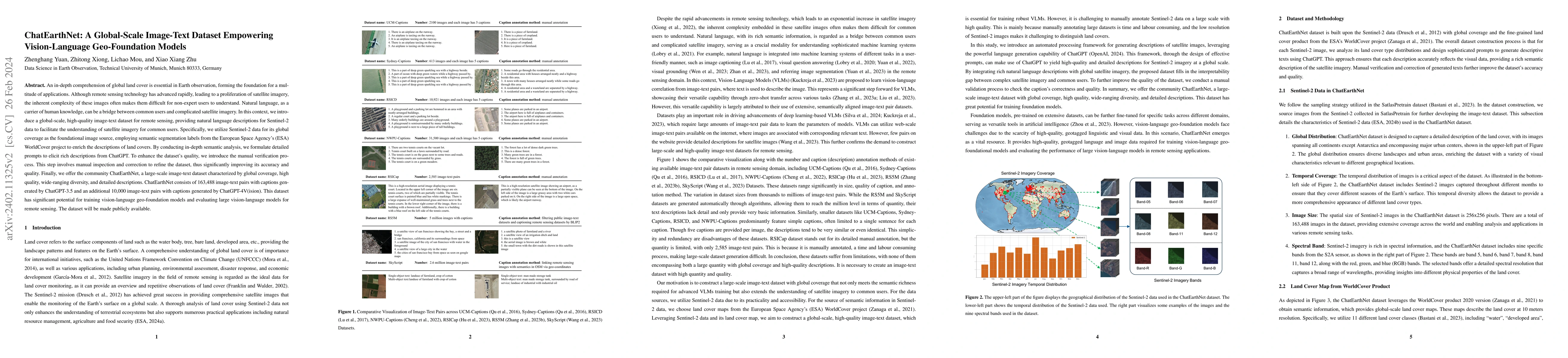 Thumbnail for ChatEarthNet: A Global-Scale Image-Text Dataset Empowering
  Vision-Language Geo-Foundation Models