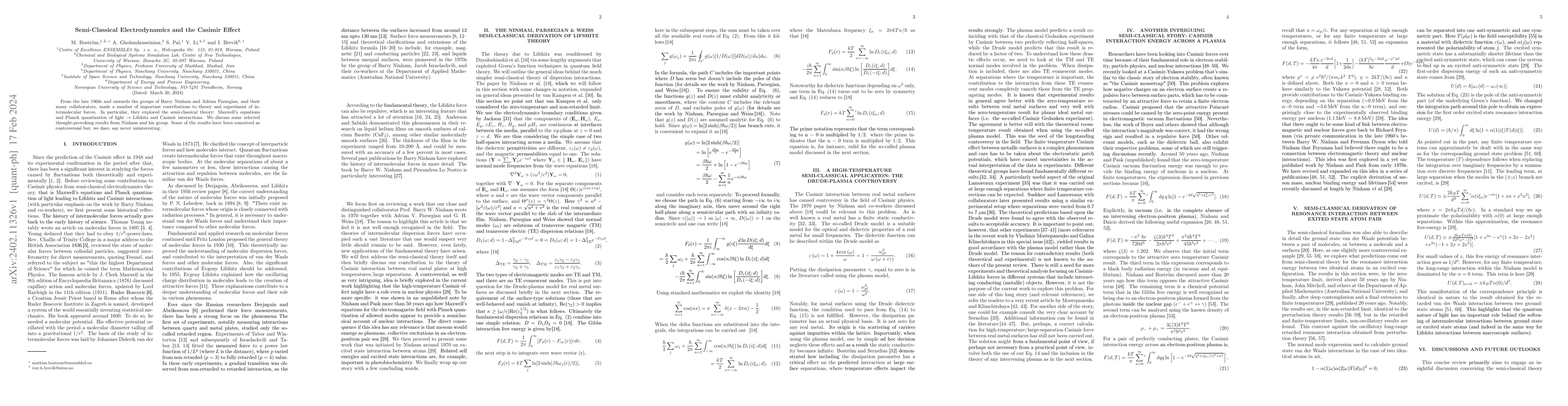 Thumbnail for Semi-Classical Electrodynamics and the Casimir Effect