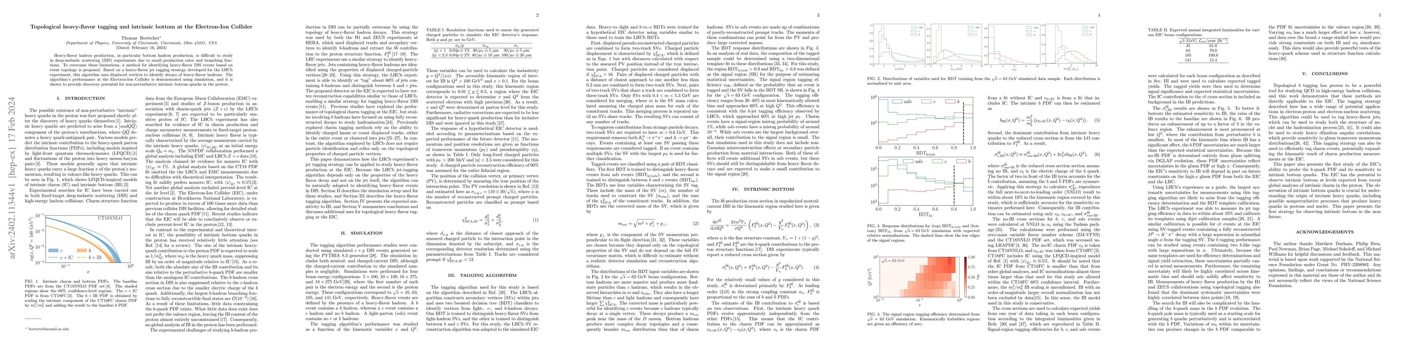 Thumbnail for Topological heavy-flavor tagging and intrinsic bottom at the
  Electron-Ion Collider