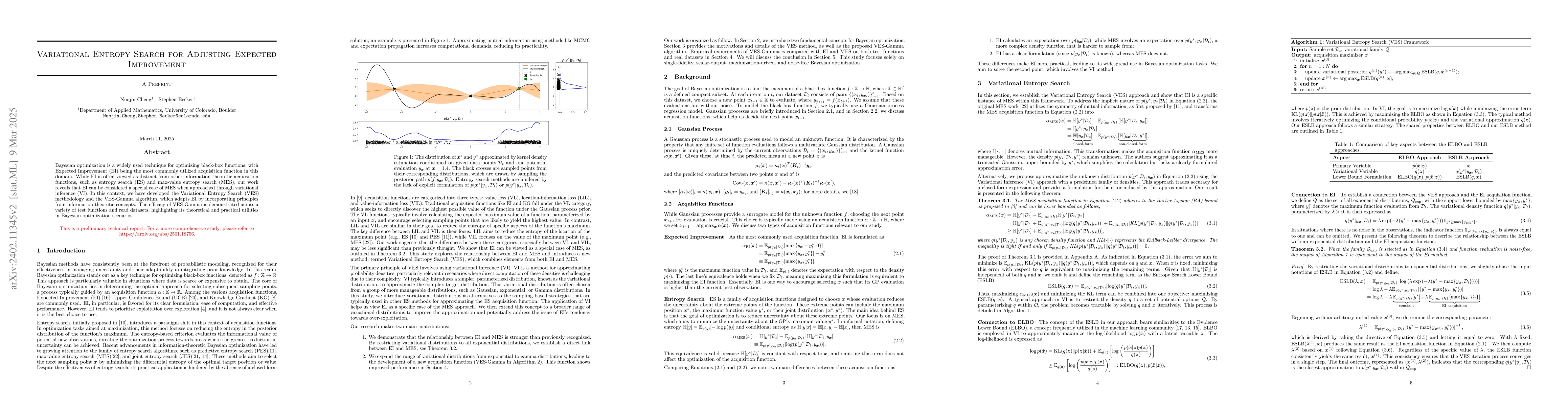 Thumbnail for Variational Entropy Search for Adjusting Expected Improvement