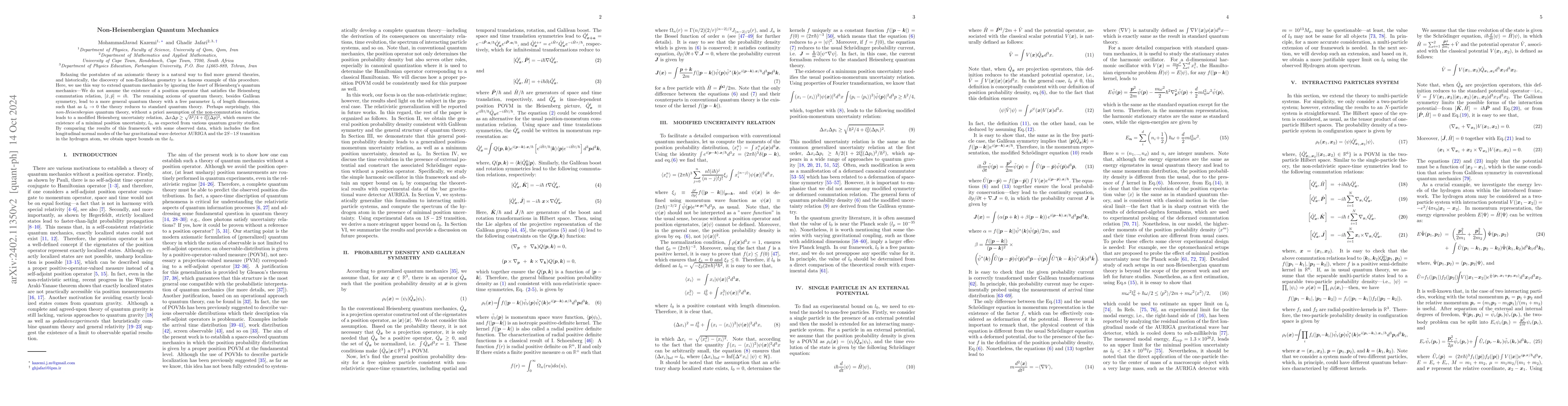 Thumbnail for Non-Heisenberg quantum mechanics