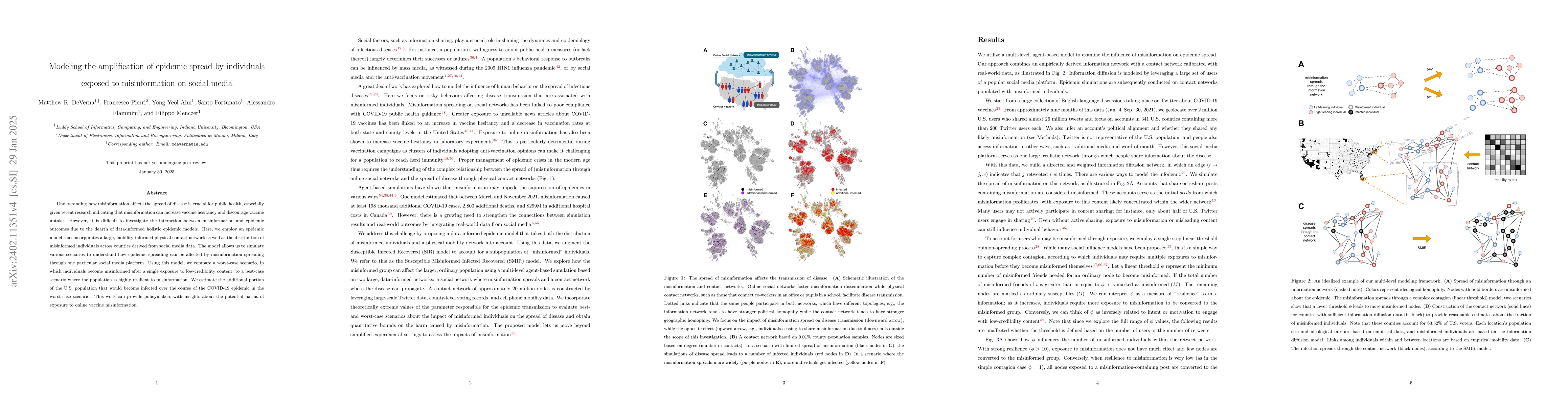 Thumbnail for Modeling the amplification of epidemic spread by misinformed populations