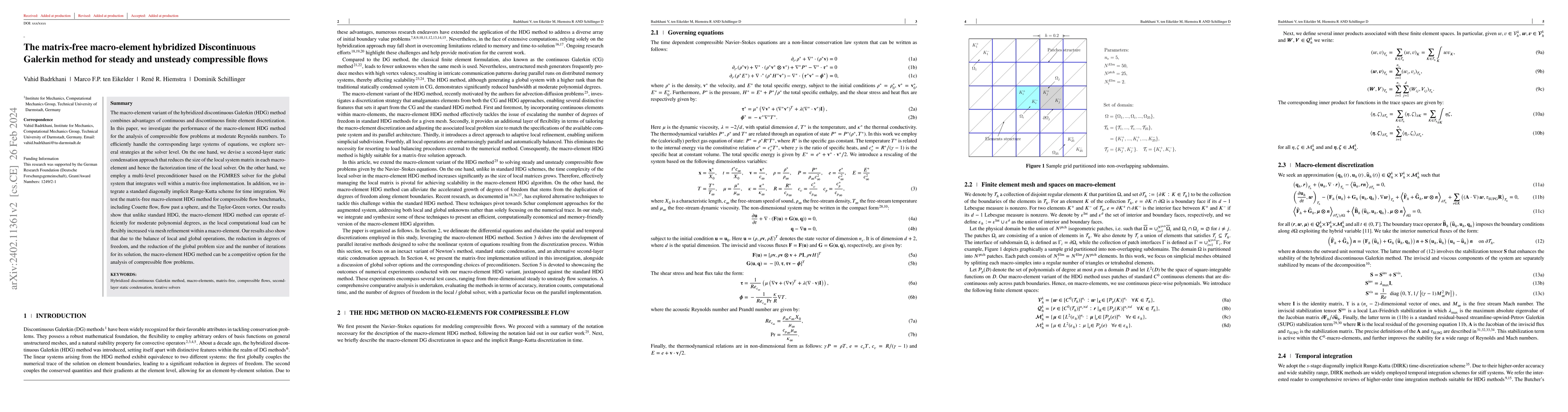 Thumbnail for The matrix-free macro-element hybridized Discontinuous Galerkin method
  for steady and unsteady compressible flows