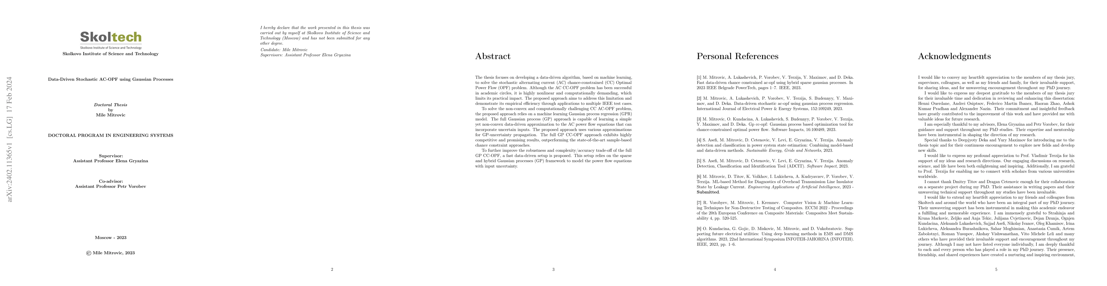 Thumbnail for Data-Driven Stochastic AC-OPF using Gaussian Processes