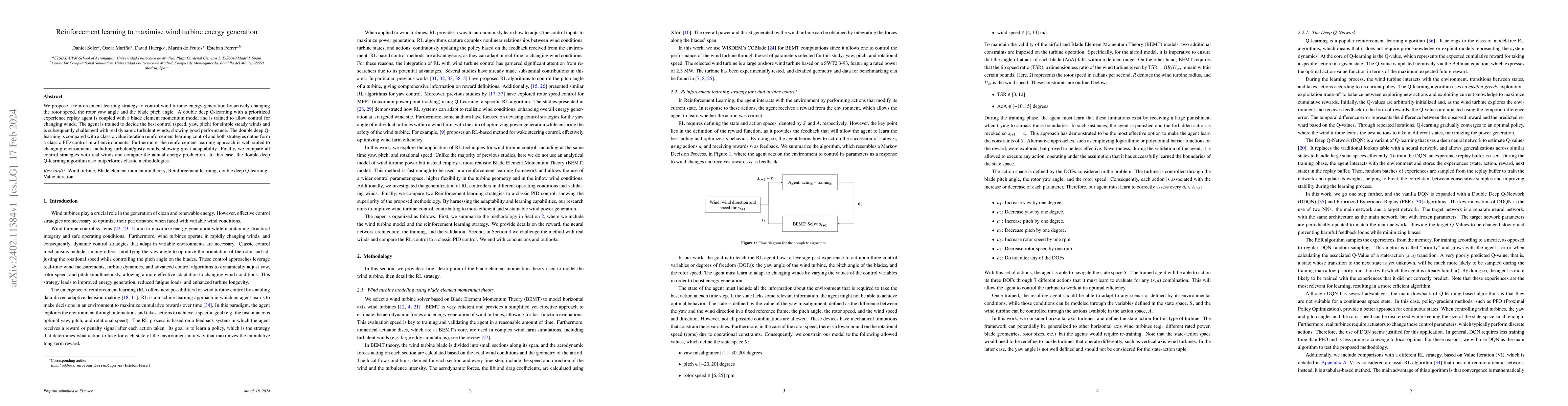 Thumbnail for Reinforcement learning to maximise wind turbine energy generation
