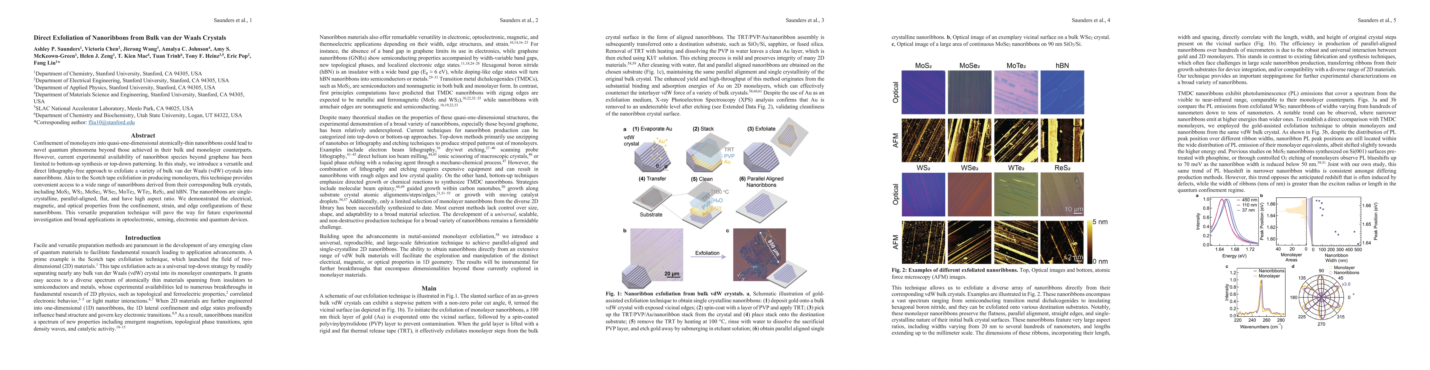 Thumbnail for Direct Exfoliation of Nanoribbons from Bulk van der Waals Crystals