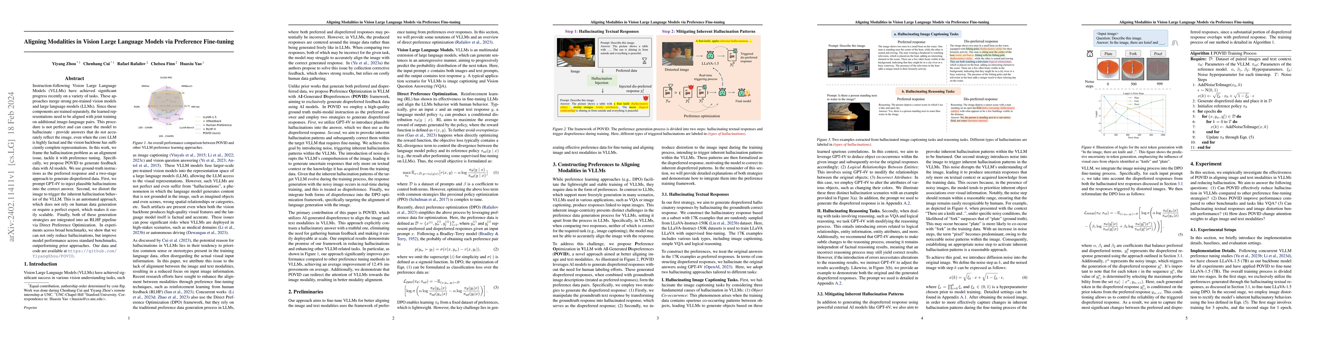 Thumbnail for Aligning Modalities in Vision Large Language Models via Preference
  Fine-tuning
