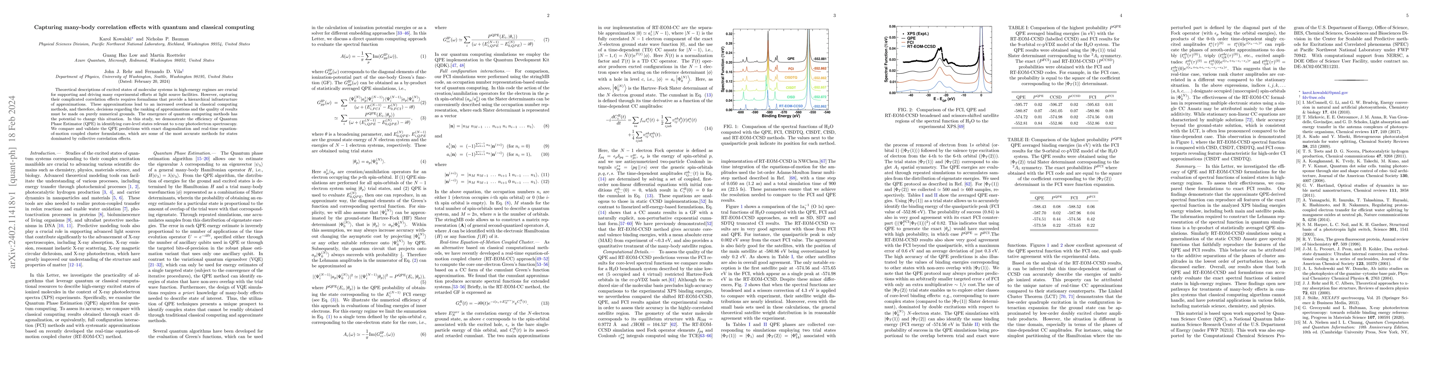 Thumbnail for Capturing many-body correlation effects with quantum and classical
  computing