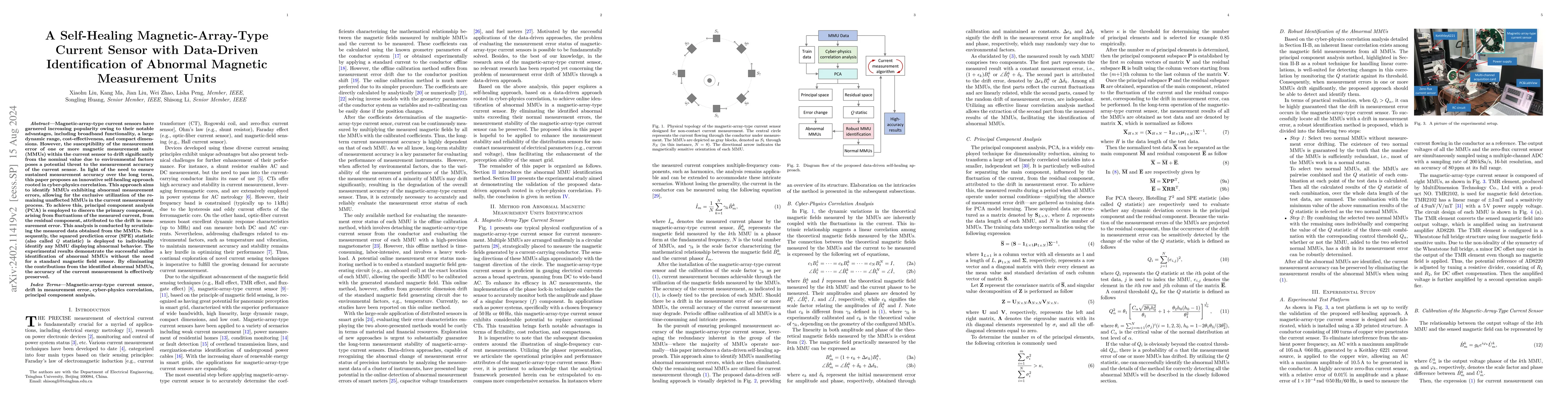 Thumbnail for A Self-Healing Magnetic-Array-Type Current Sensor with Data-Driven
  Identification of Abnormal Magnetic Measurement Units