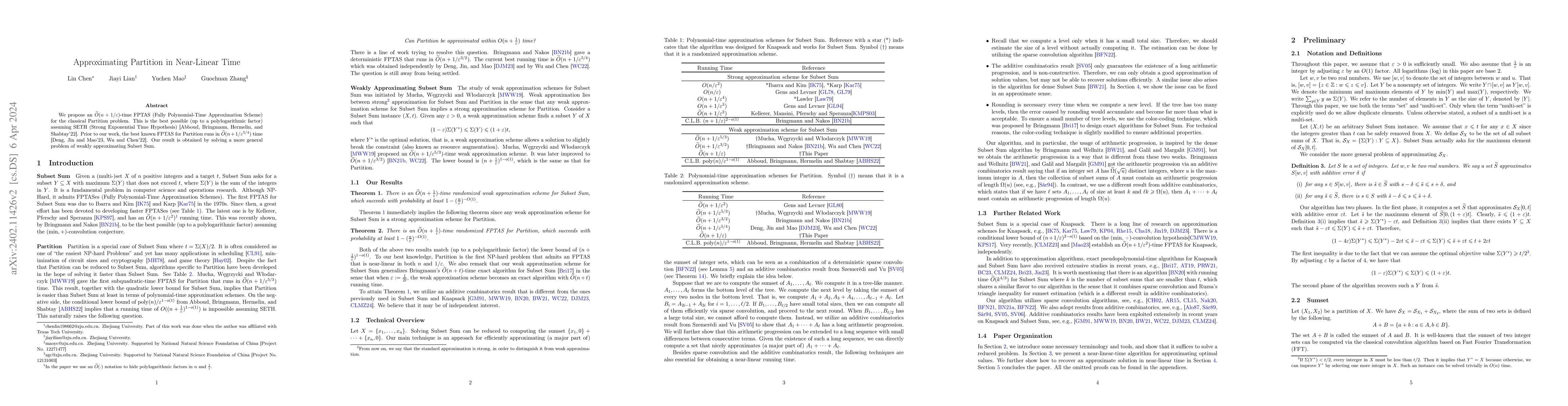 Thumbnail for Approximating Partition in Near-Linear Time