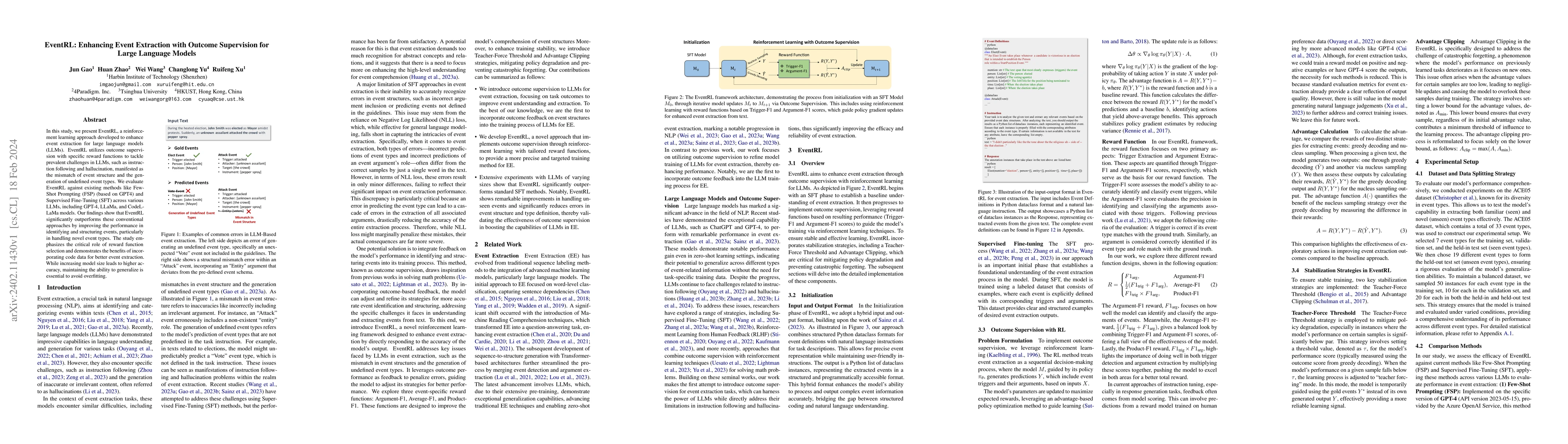 Thumbnail for EventRL: Enhancing Event Extraction with Outcome Supervision for Large
  Language Models