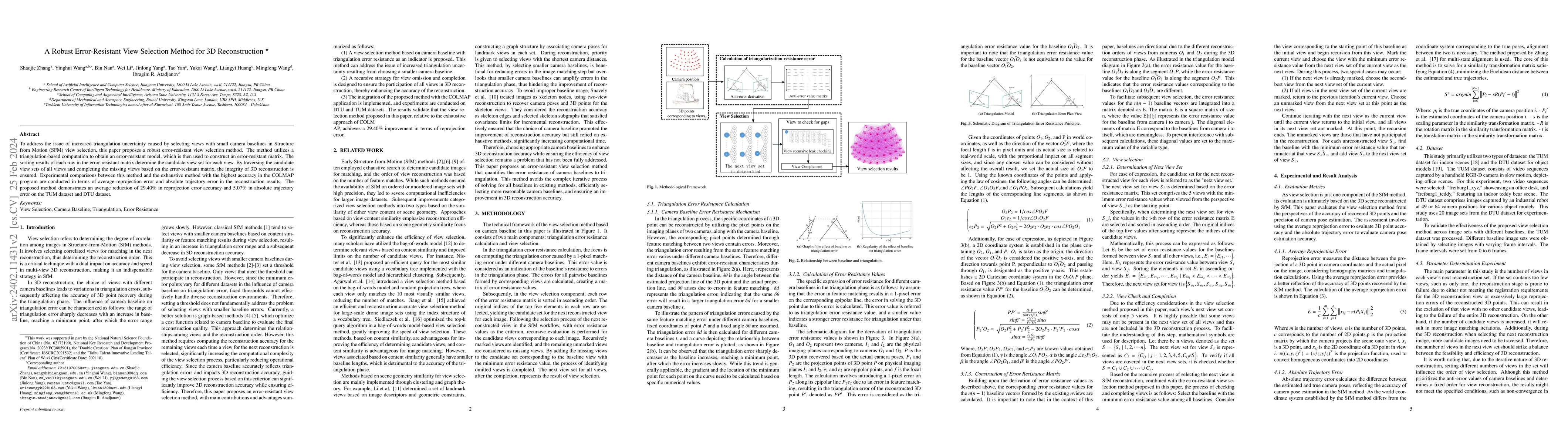 Thumbnail for A Robust Error-Resistant View Selection Method for 3D Reconstruction
