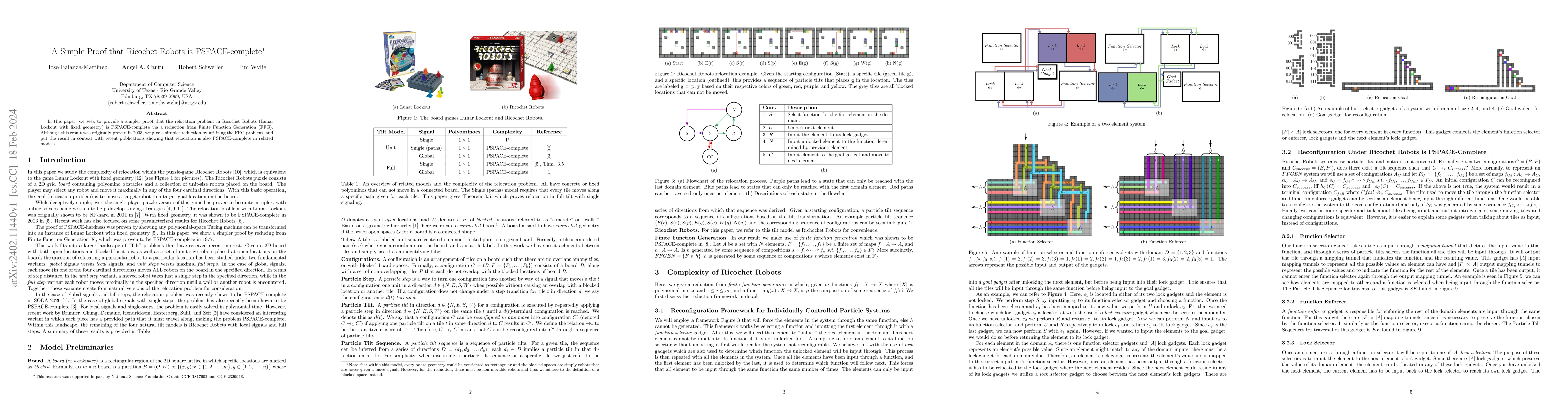 Thumbnail for A Simple Proof that Ricochet Robots is PSPACE-Complete