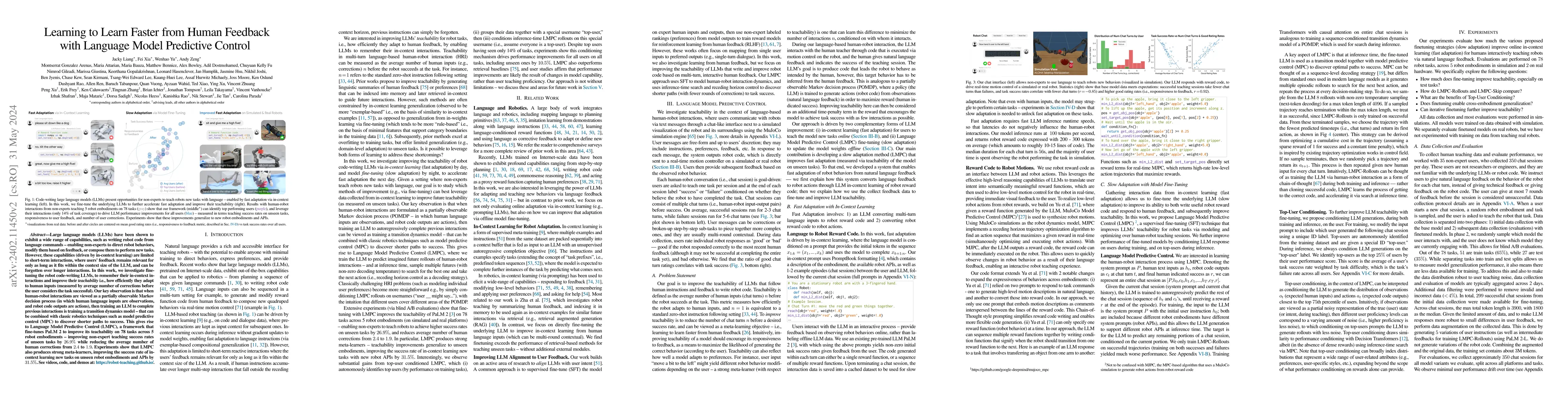 Thumbnail for Learning to Learn Faster from Human Feedback with Language Model
  Predictive Control