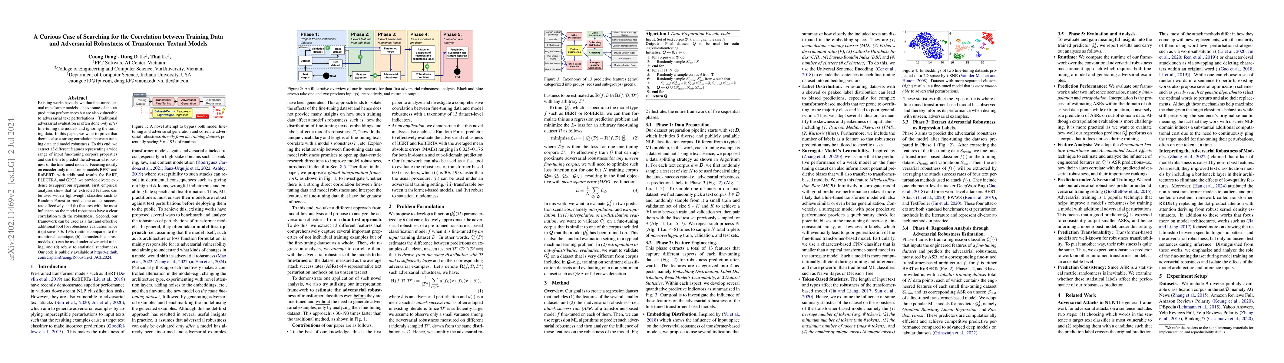 Thumbnail for A Curious Case of Searching for the Correlation between Training Data
  and Adversarial Robustness of Transformer Textual Models