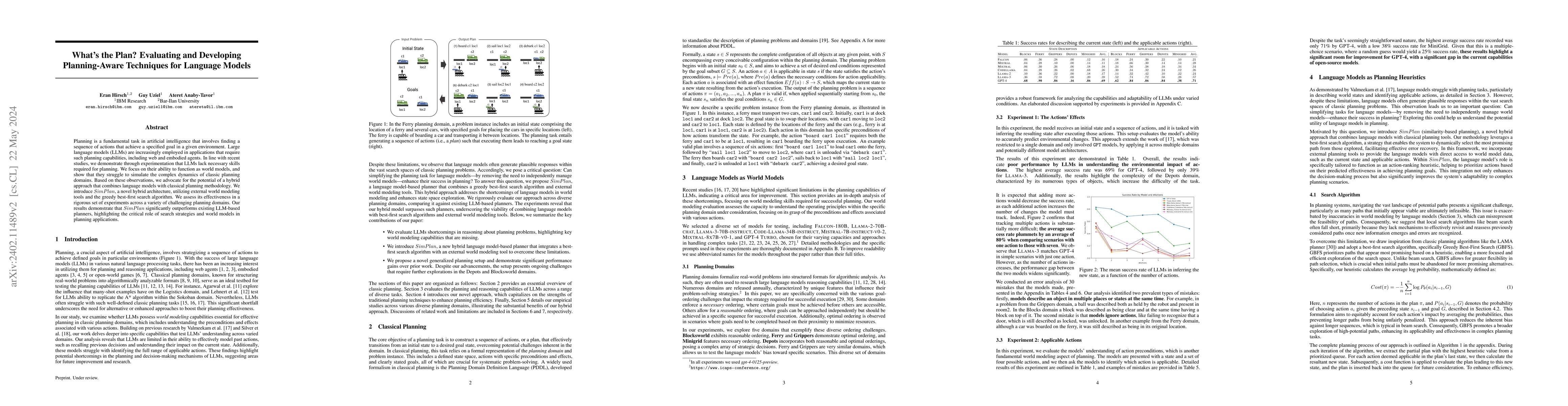 Thumbnail for What's the Plan? Evaluating and Developing Planning-Aware Techniques for
  Language Models