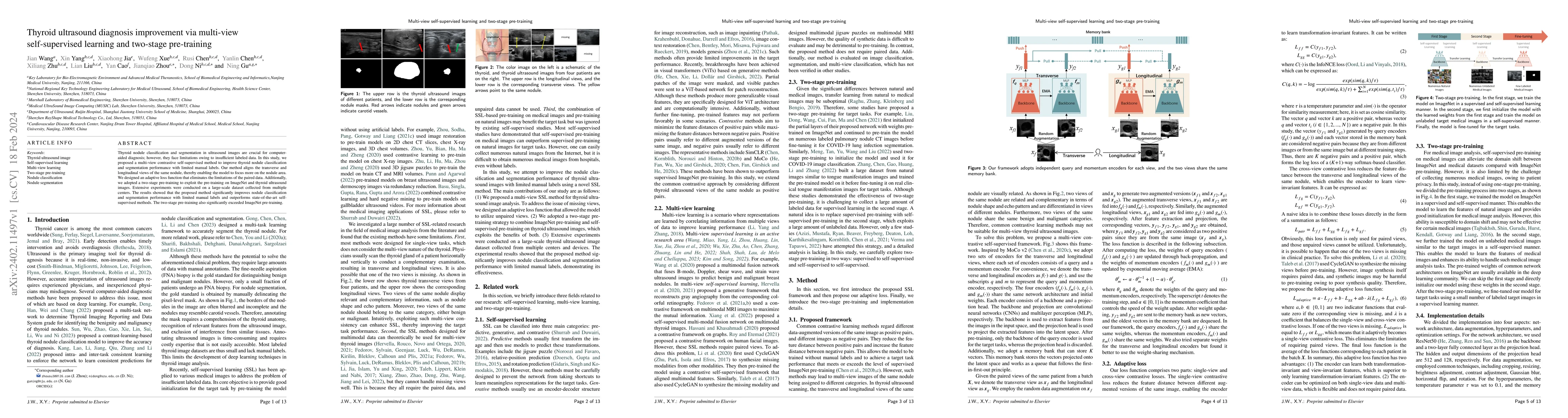 Thumbnail for Thyroid ultrasound diagnosis improvement via multi-view self-supervised
  learning and two-stage pre-training