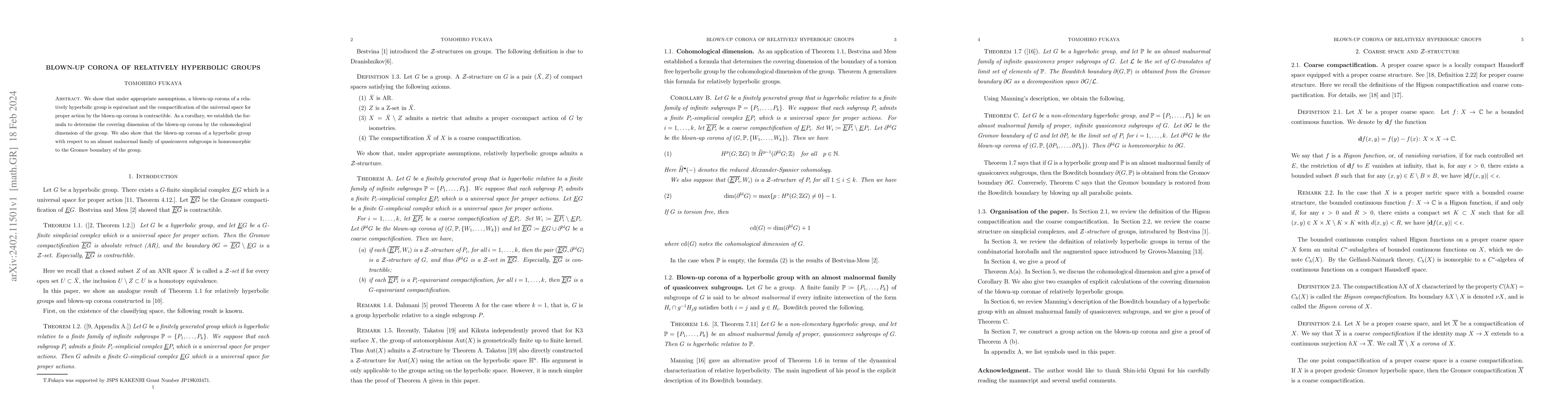 Thumbnail for Blown-up corona of relatively hyperbolic groups