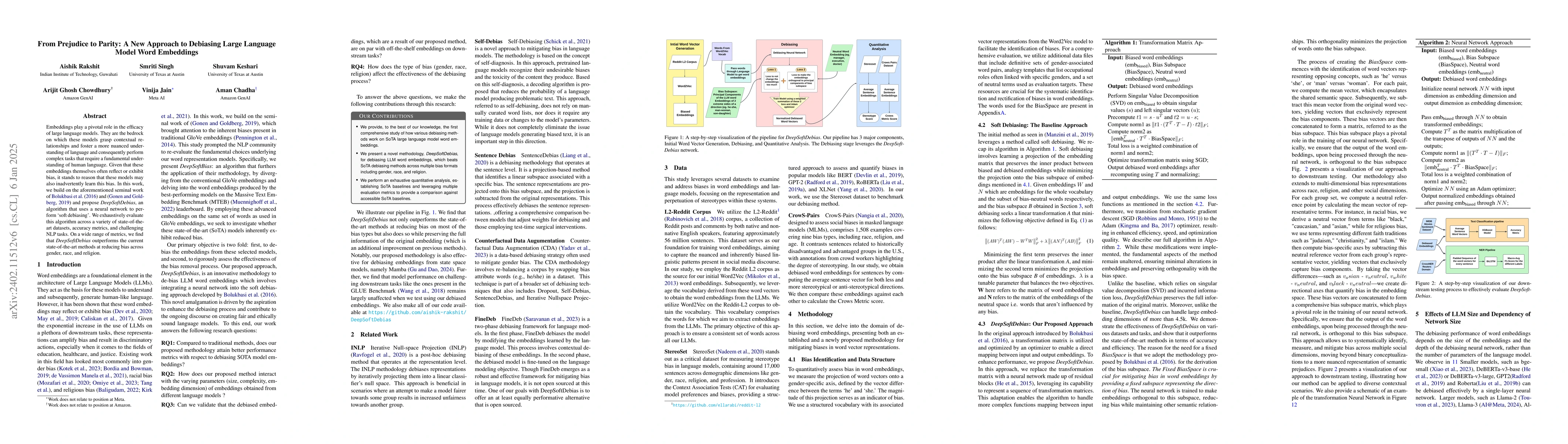 Thumbnail for From Prejudice to Parity: A New Approach to Debiasing Large Language
  Model Word Embeddings