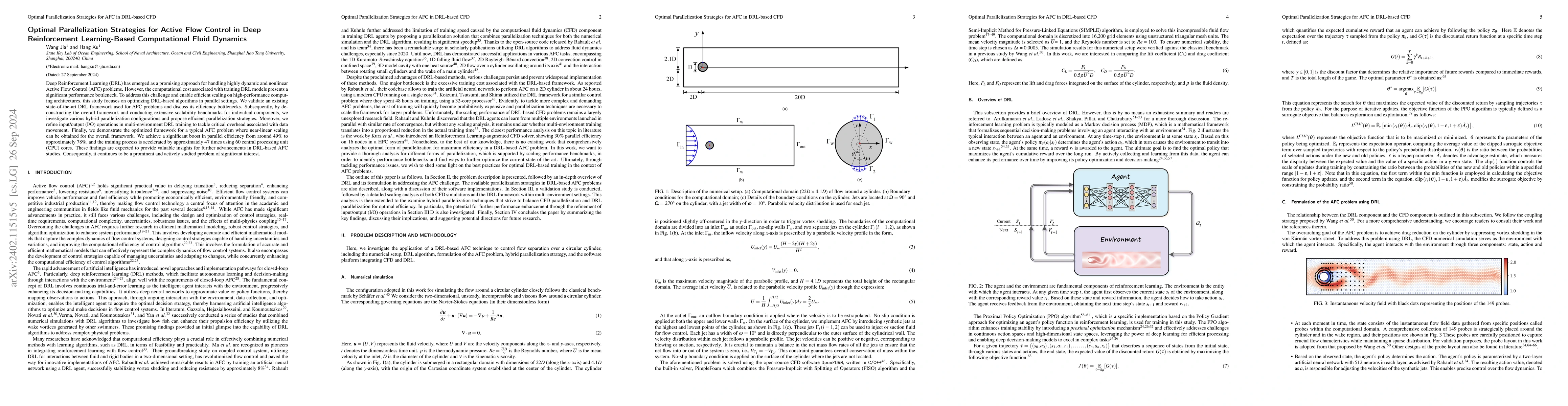 Thumbnail for Optimal Parallelization Strategies for Active Flow Control in Deep
  Reinforcement Learning-Based Computational Fluid Dynamics