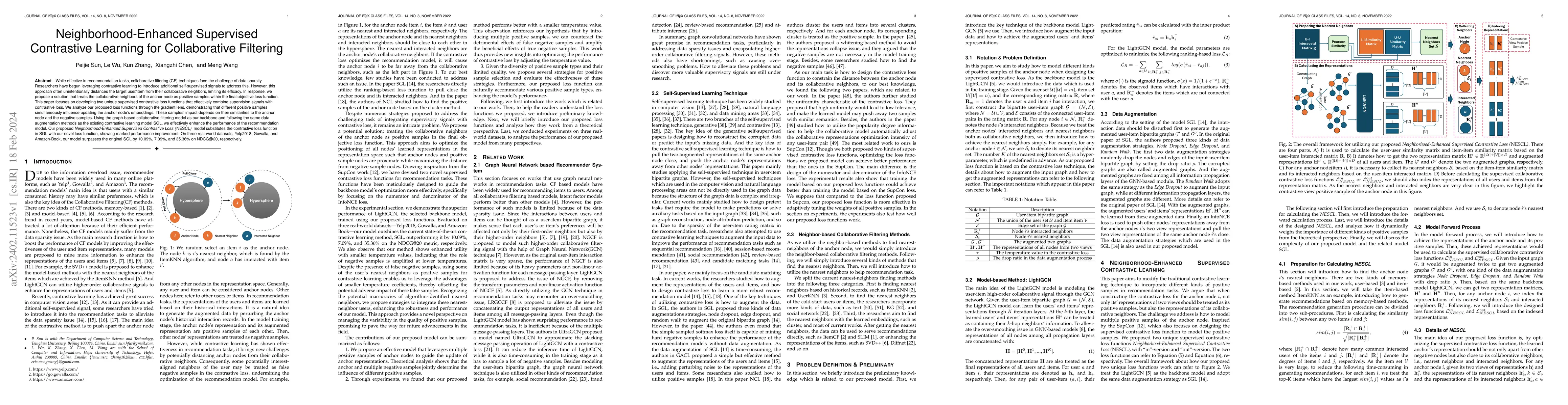 Thumbnail for Neighborhood-Enhanced Supervised Contrastive Learning for Collaborative
  Filtering