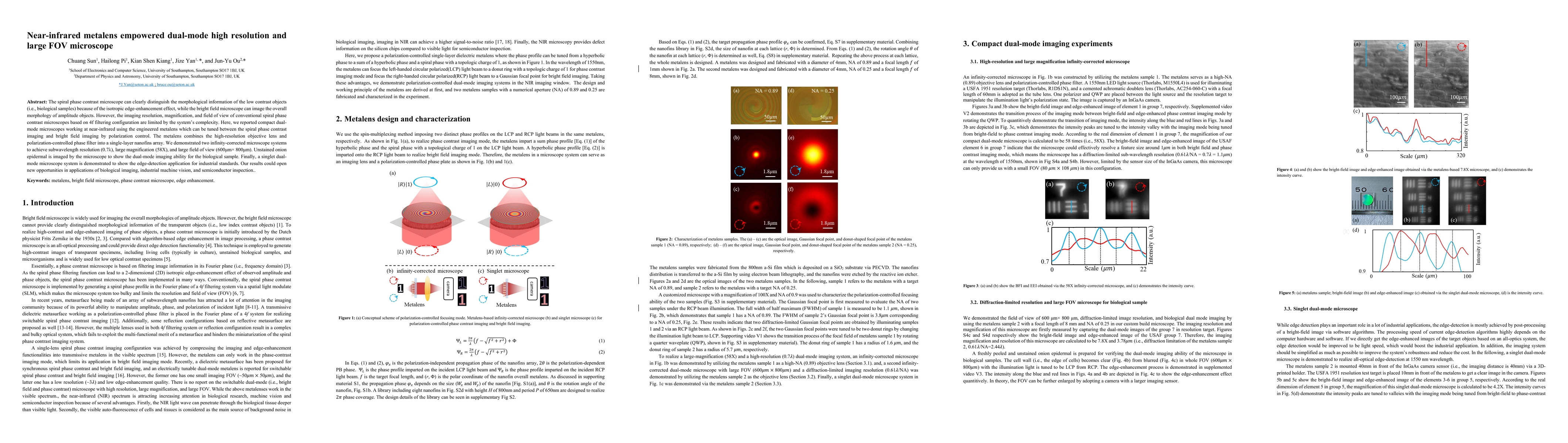 Thumbnail for Near-infrared metalens empowered dual-mode high resolution and large FOV
  microscope