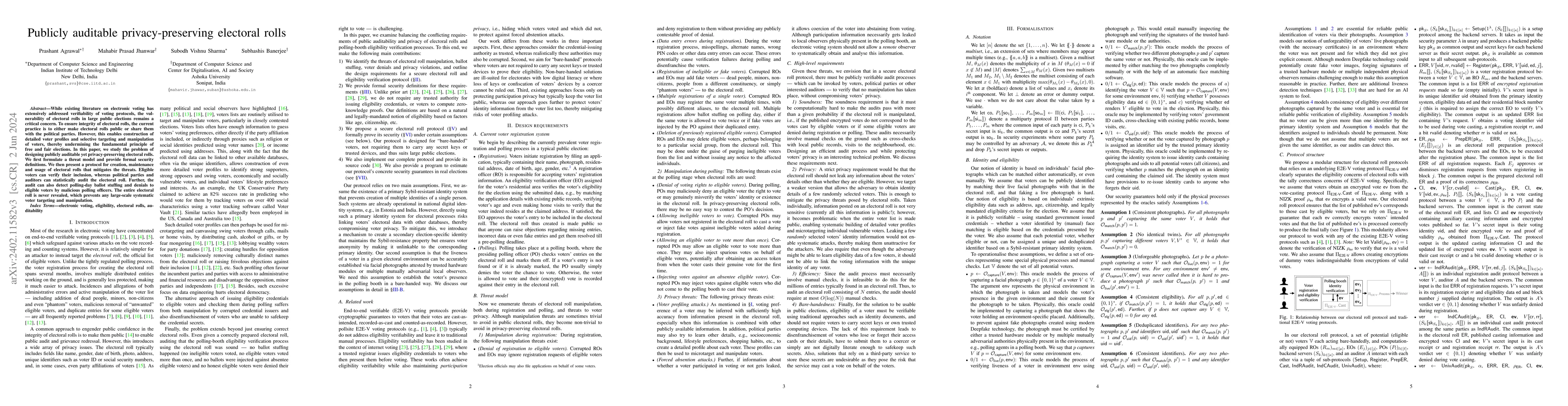 Thumbnail for Publicly auditable privacy-preserving electoral rolls