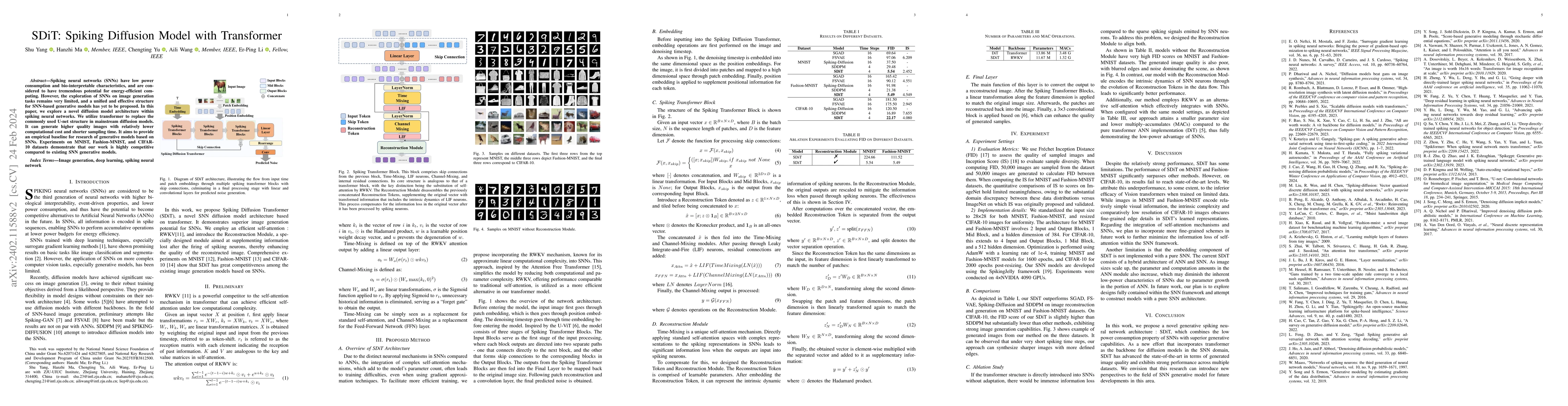 Thumbnail for SDiT: Spiking Diffusion Model with Transformer