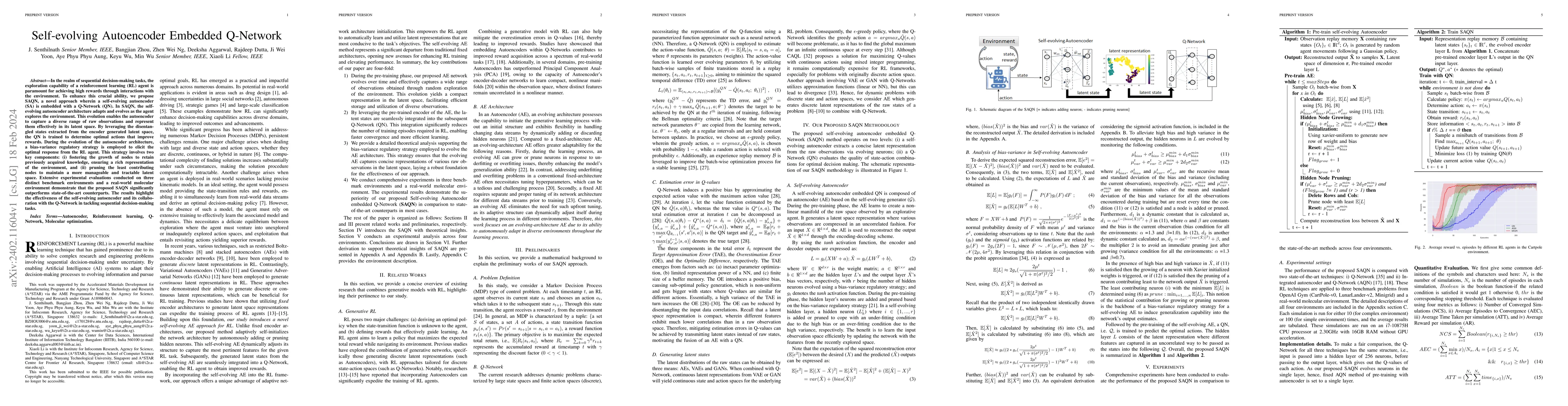 Thumbnail for Self-evolving Autoencoder Embedded Q-Network