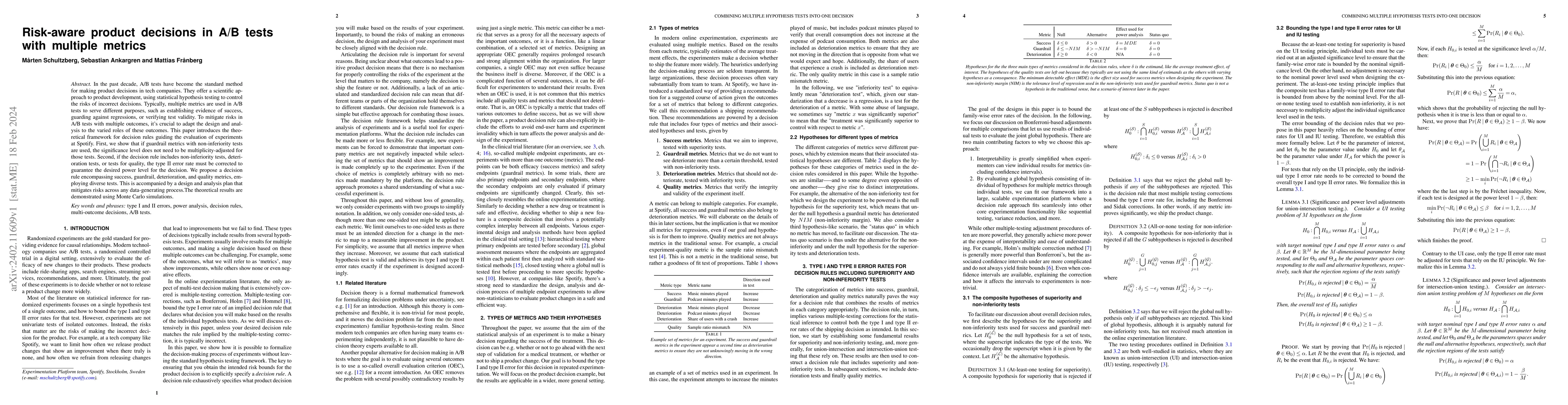 Thumbnail for Risk-aware product decisions in A/B tests with multiple metrics