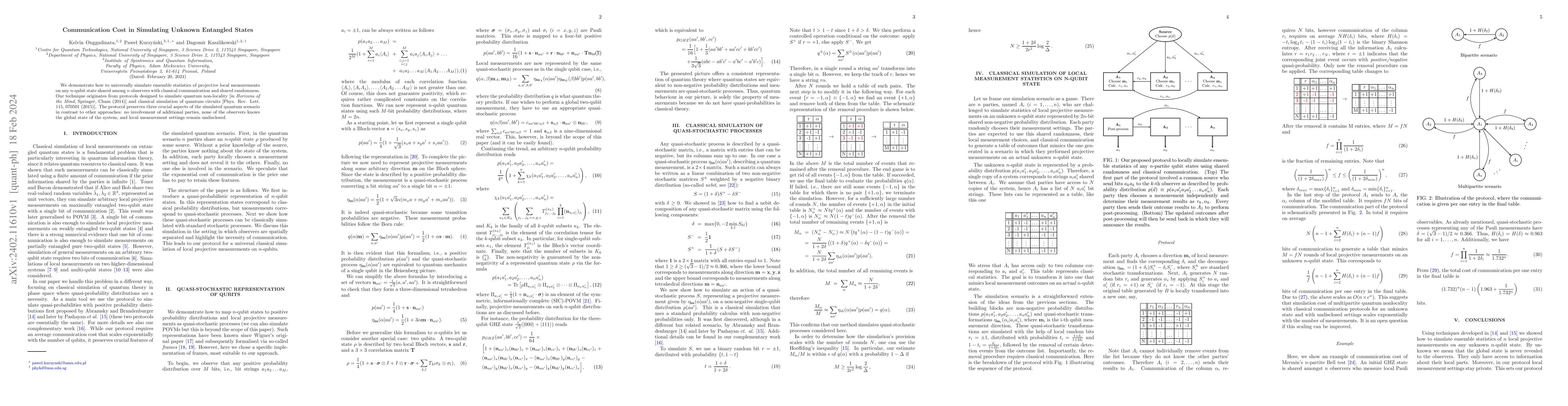 Thumbnail for Communication Cost in Simulating Unknown Entangled States
