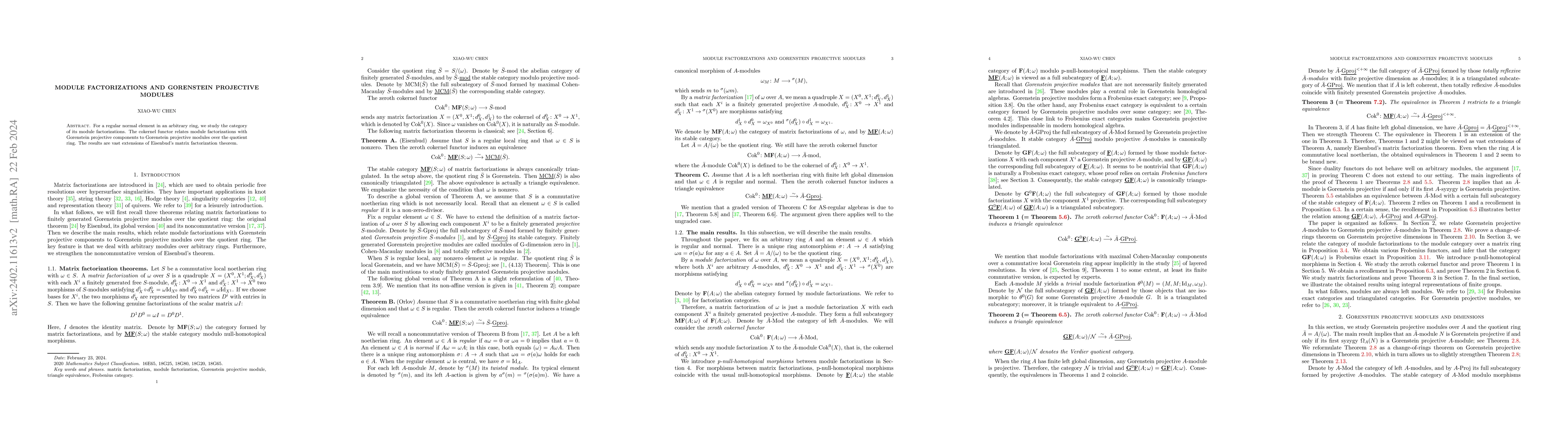 Thumbnail for Module factorizations and Gorenstein projective modules