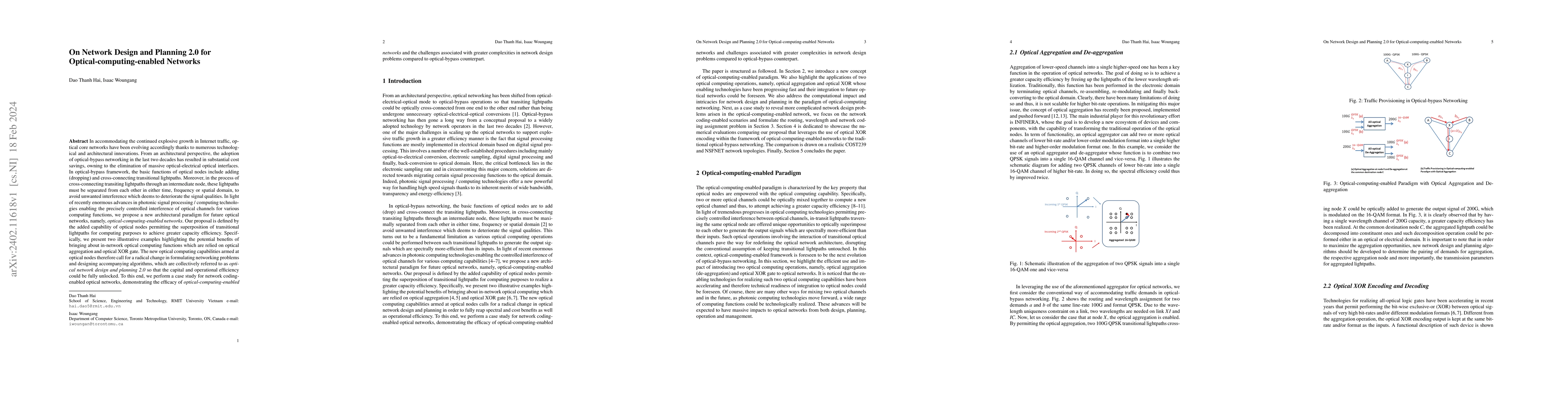 Thumbnail for On Network Design and Planning 2.0 for Optical-computing-enabled
  Networks