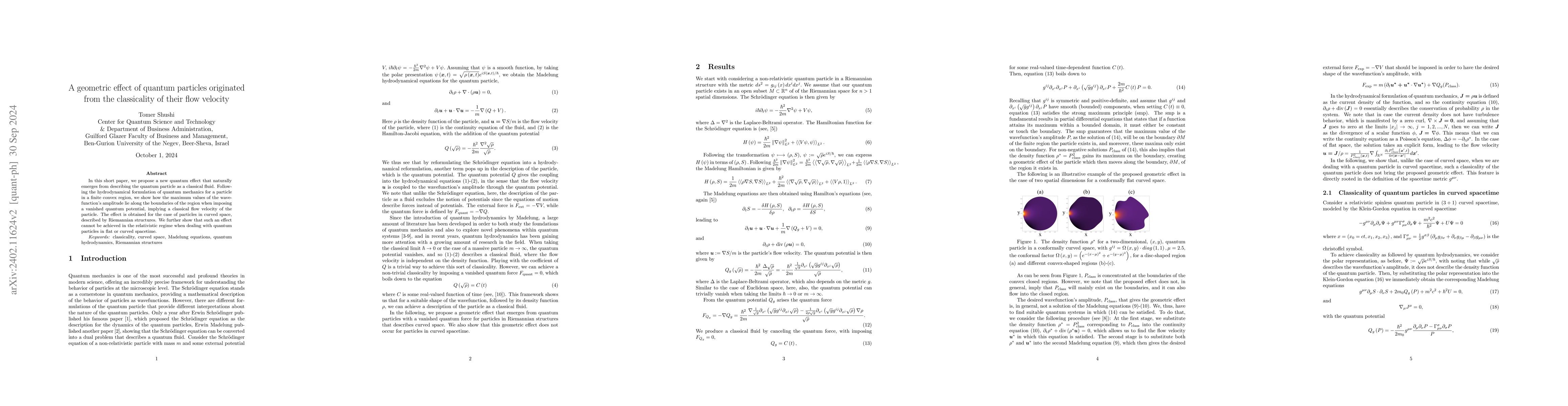 Thumbnail for A topological behavior of quantum particles originated from the
  classicality of their flow velocity