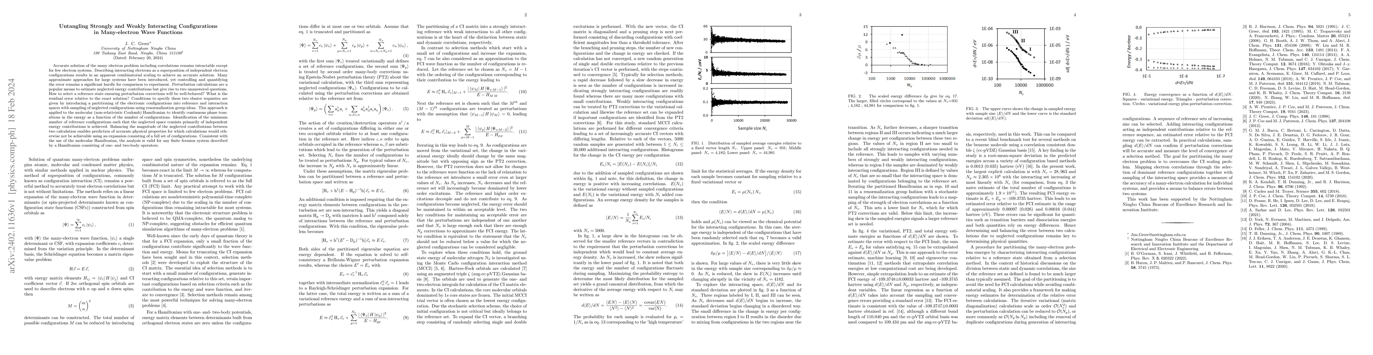 Thumbnail for Untangling Strongly and Weakly Interacting Configurations in
  Many-electron Wave Functions