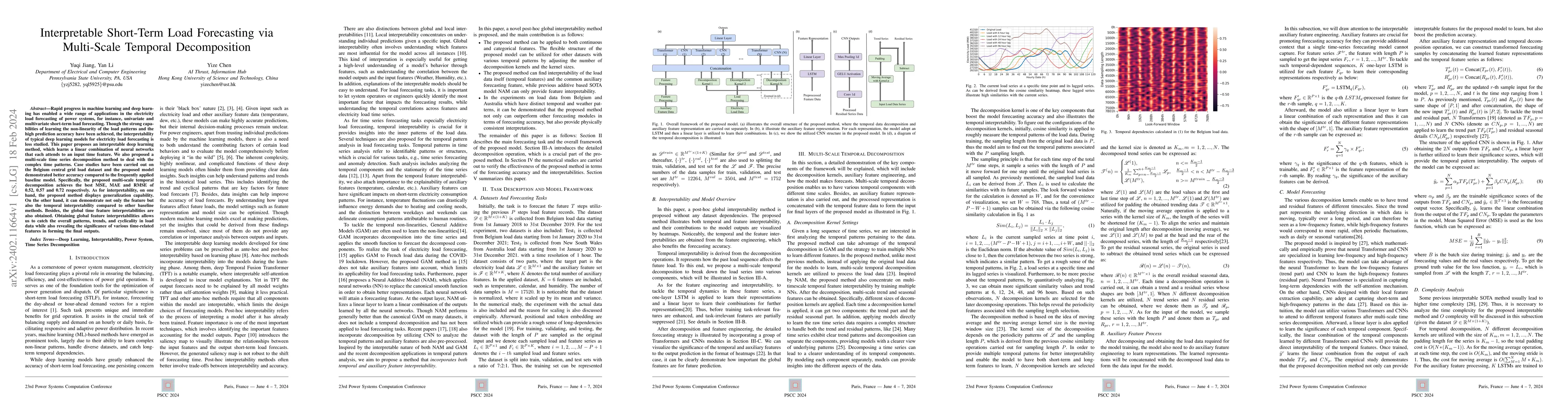 Thumbnail for Interpretable Short-Term Load Forecasting via Multi-Scale Temporal
  Decomposition