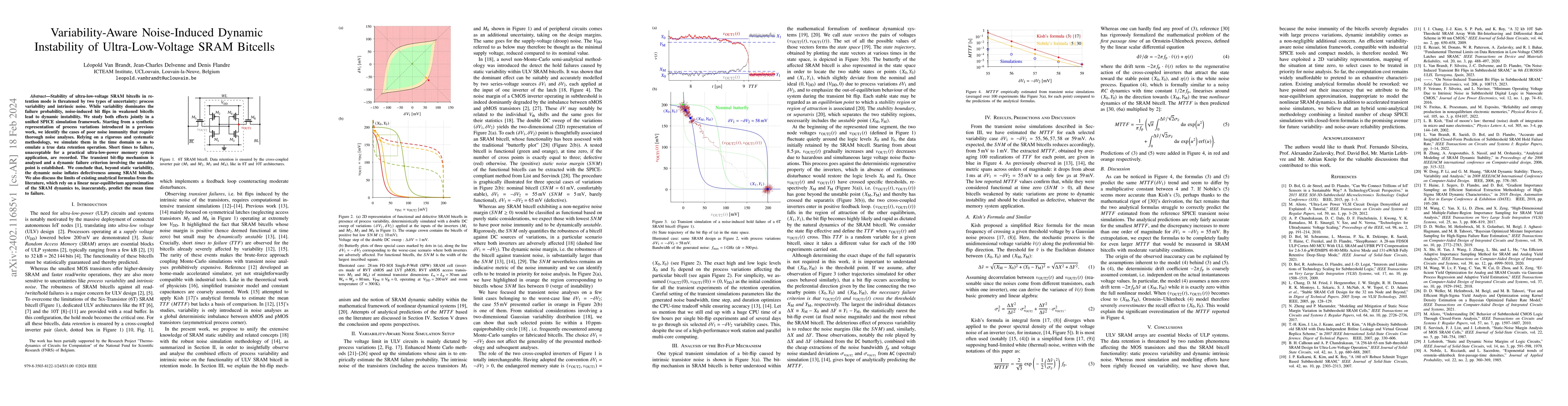 Thumbnail for Variability-Aware Noise-Induced Dynamic Instability of Ultra-Low-Voltage
  SRAM Bitcells