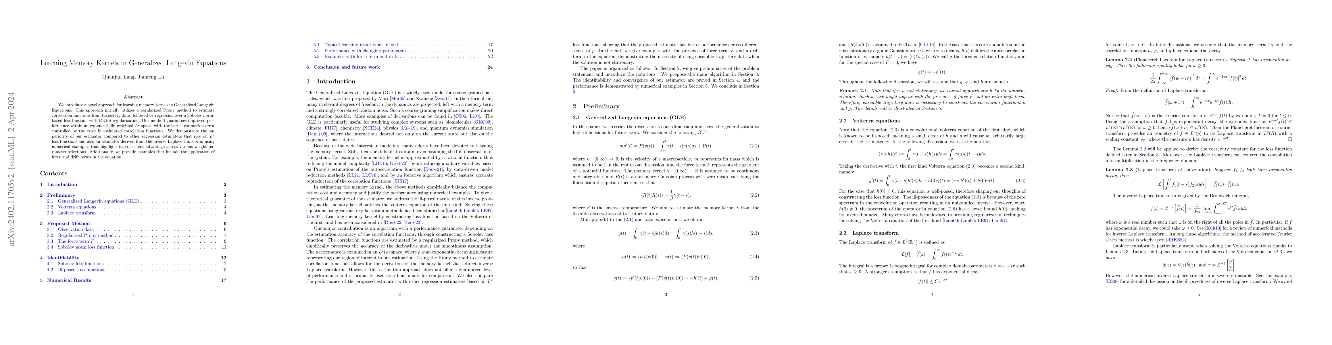 Thumbnail for Learning Memory Kernels in Generalized Langevin Equations