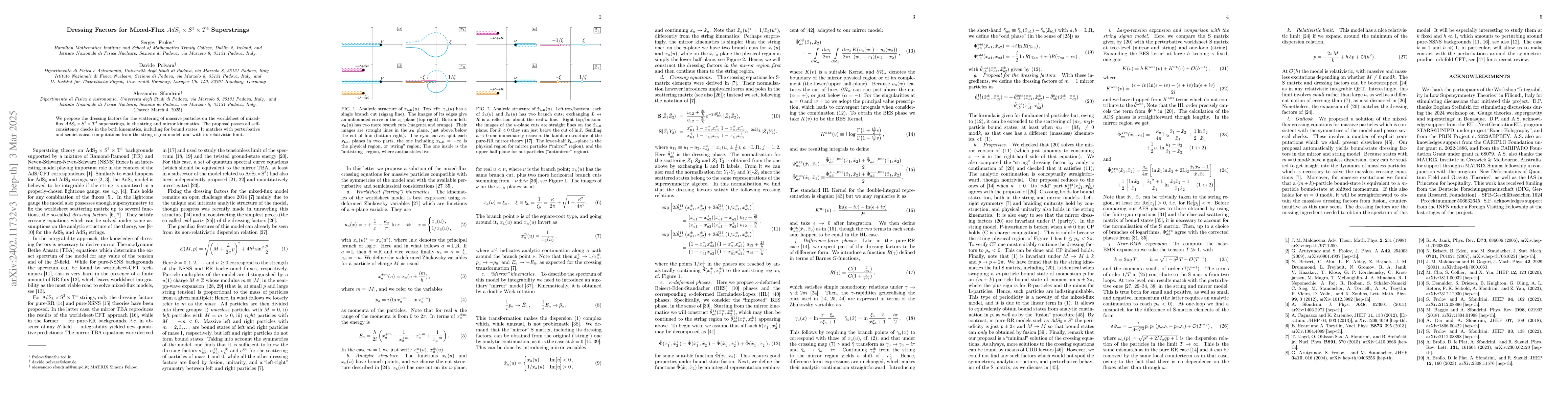 Thumbnail for Dressing Factors for Mixed-Flux $AdS_3\times S^3\times T^4$ Superstrings