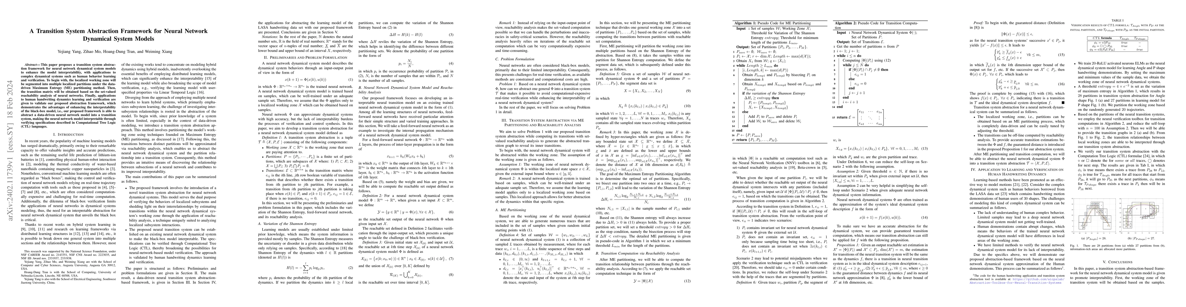 Thumbnail for A Transition System Abstraction Framework for Neural Network Dynamical
  System Models