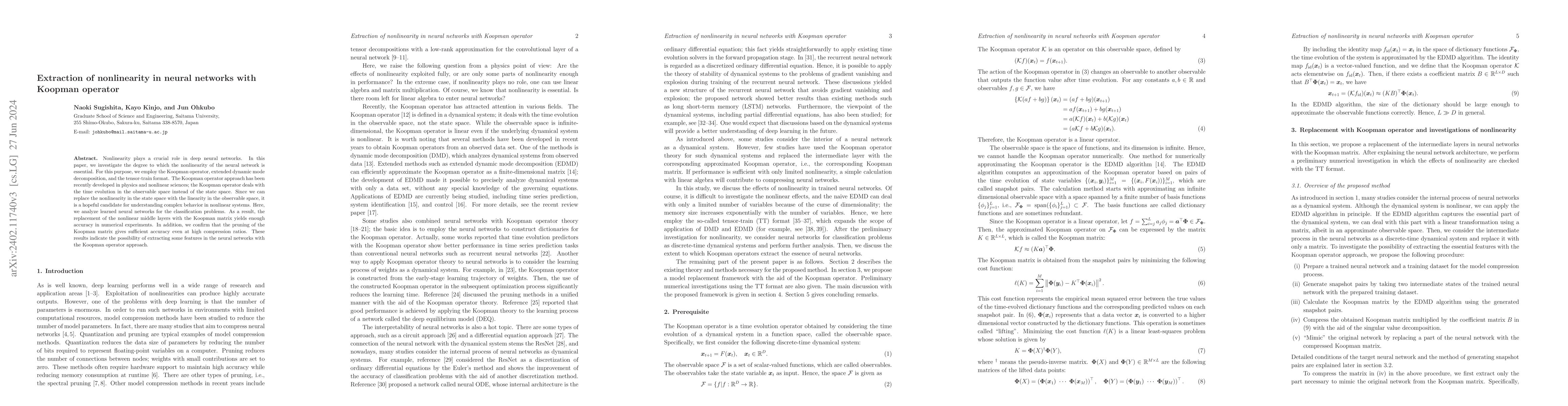 Thumbnail for Extraction of nonlinearity in neural networks with Koopman operator
