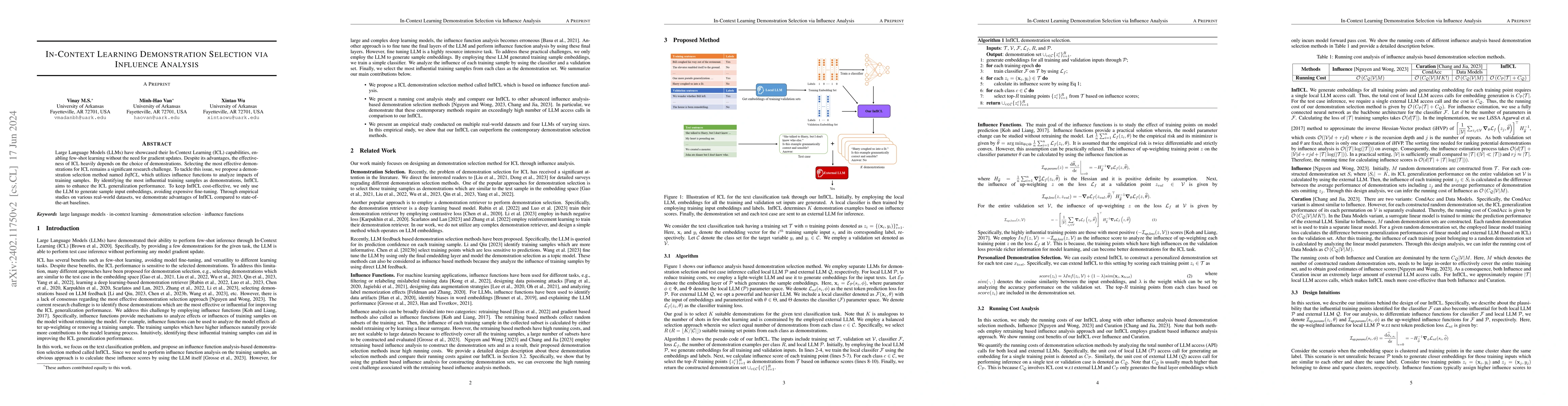 Thumbnail for In-Context Learning Demonstration Selection via Influence Analysis