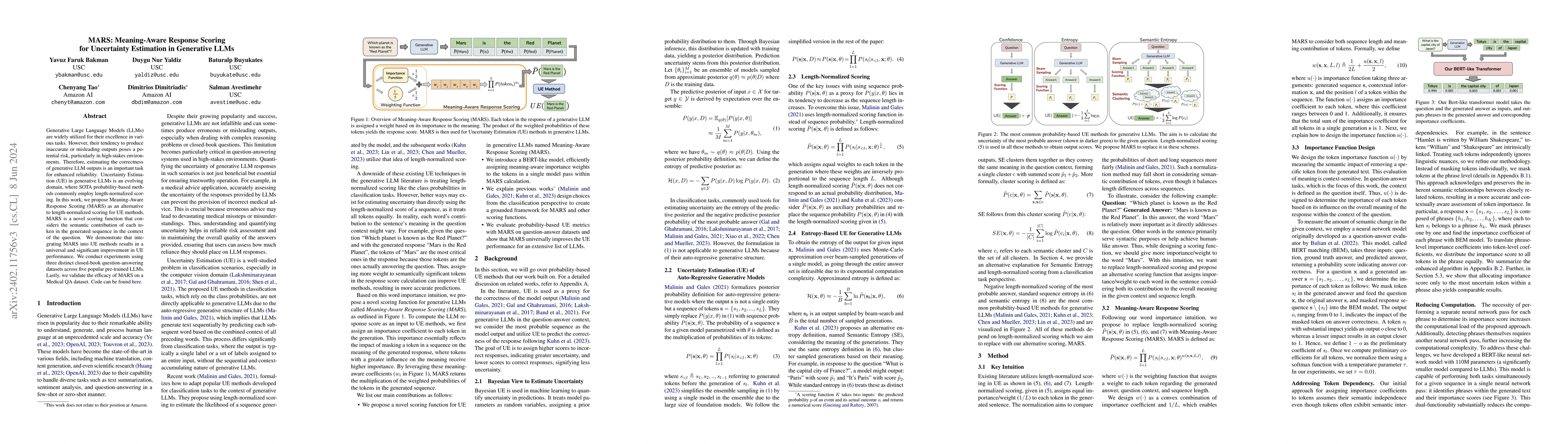 Thumbnail for MARS: Meaning-Aware Response Scoring for Uncertainty Estimation in
  Generative LLMs