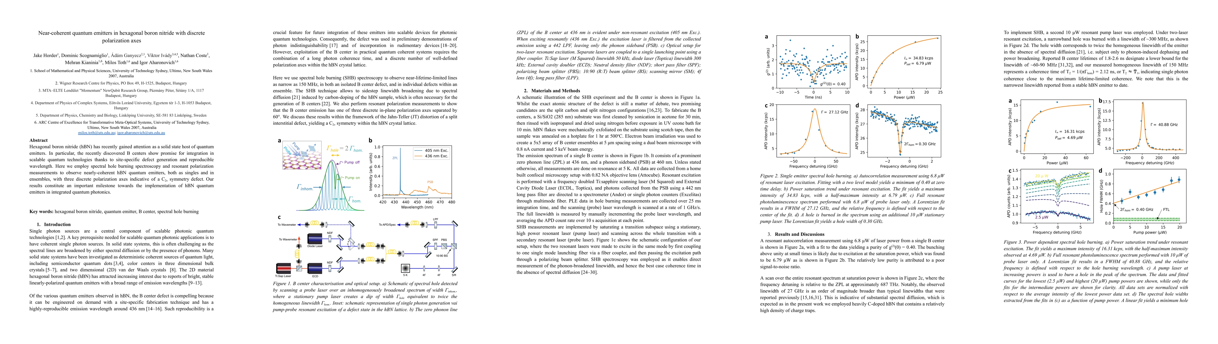 Thumbnail for Near-coherent quantum emitters in hexagonal boron nitride with discrete
  polarization axes