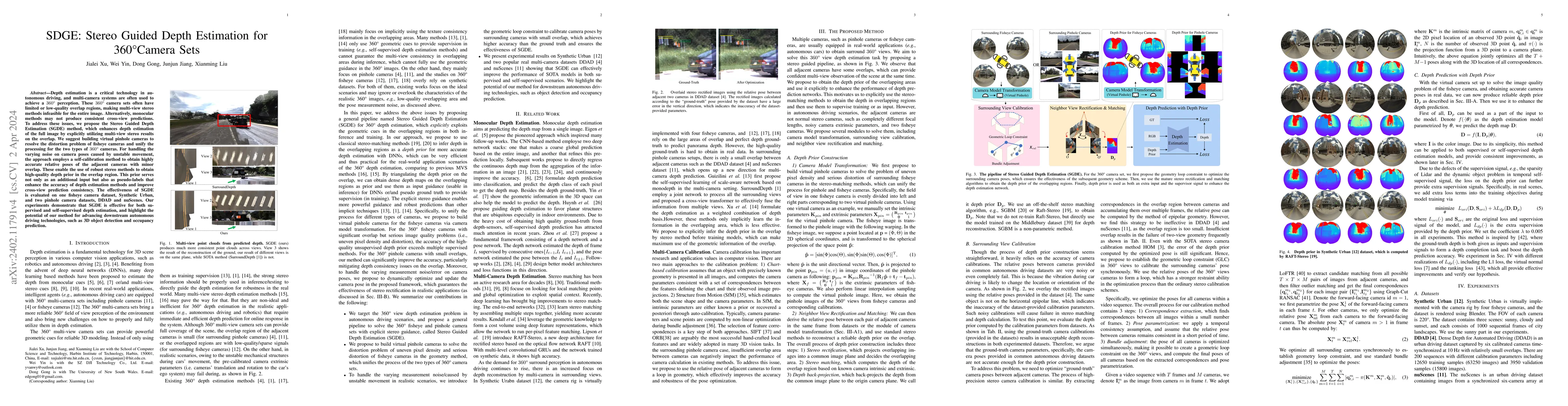 Thumbnail for SDGE: Stereo Guided Depth Estimation for 360$^\circ$ Camera Sets