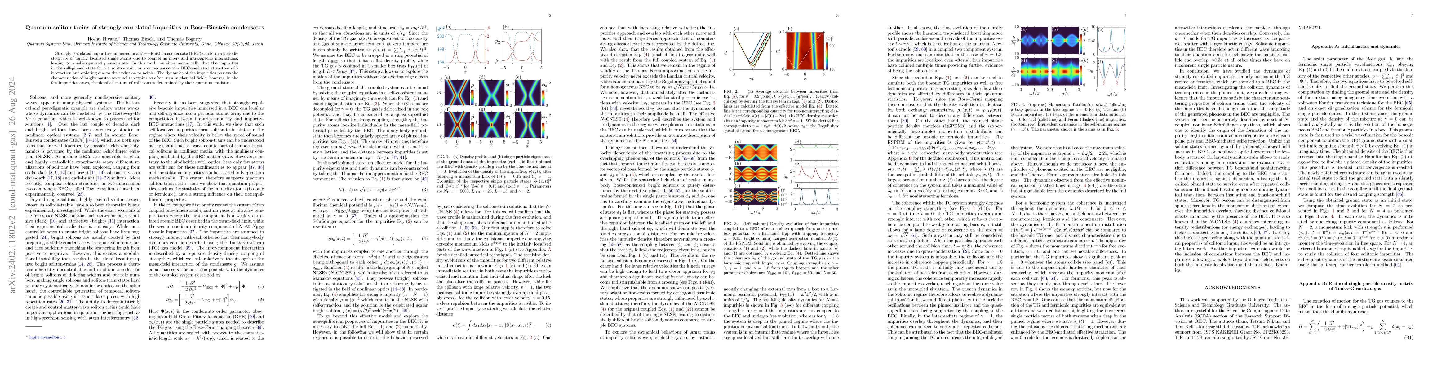 Thumbnail for Quantum soliton-trains of strongly correlated impurities in
  Bose-Einstein condensates